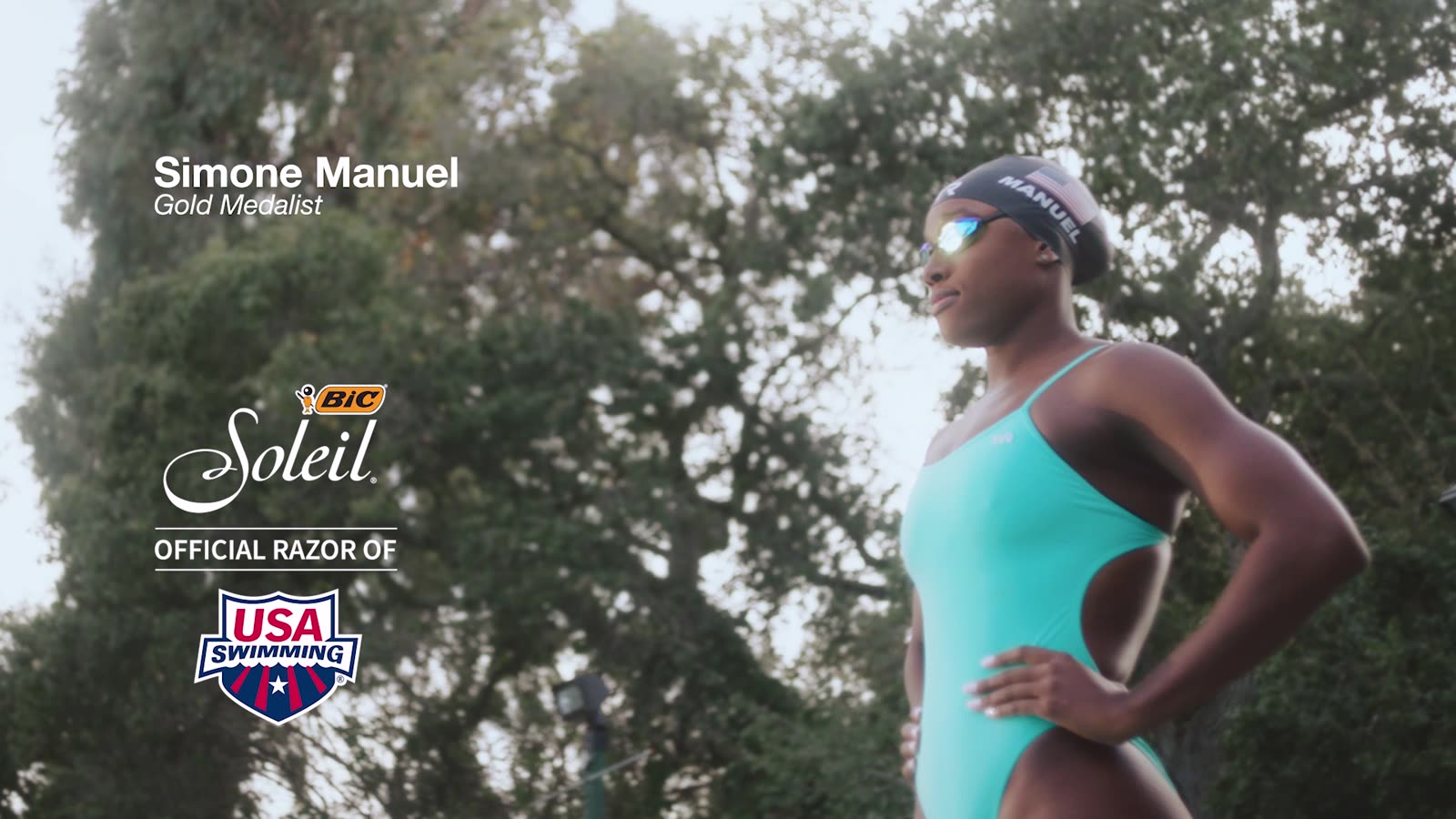 Simone Manuel poolside