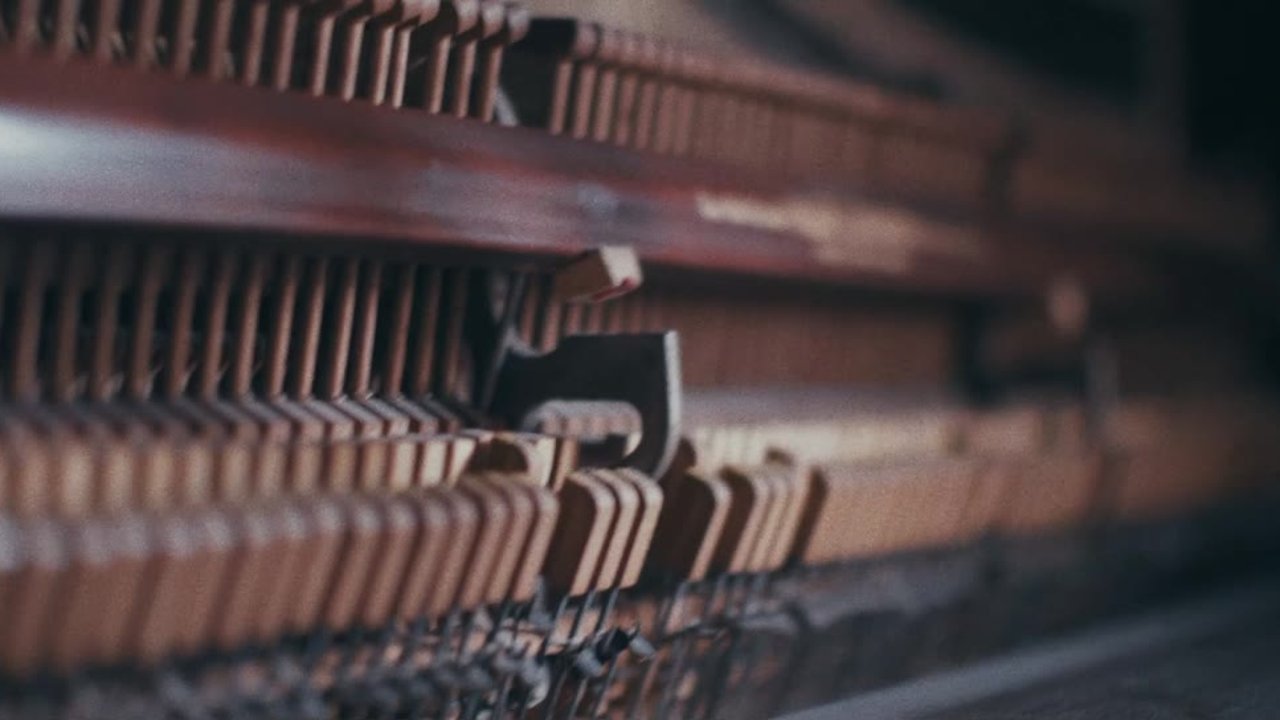 Inside an upright piano